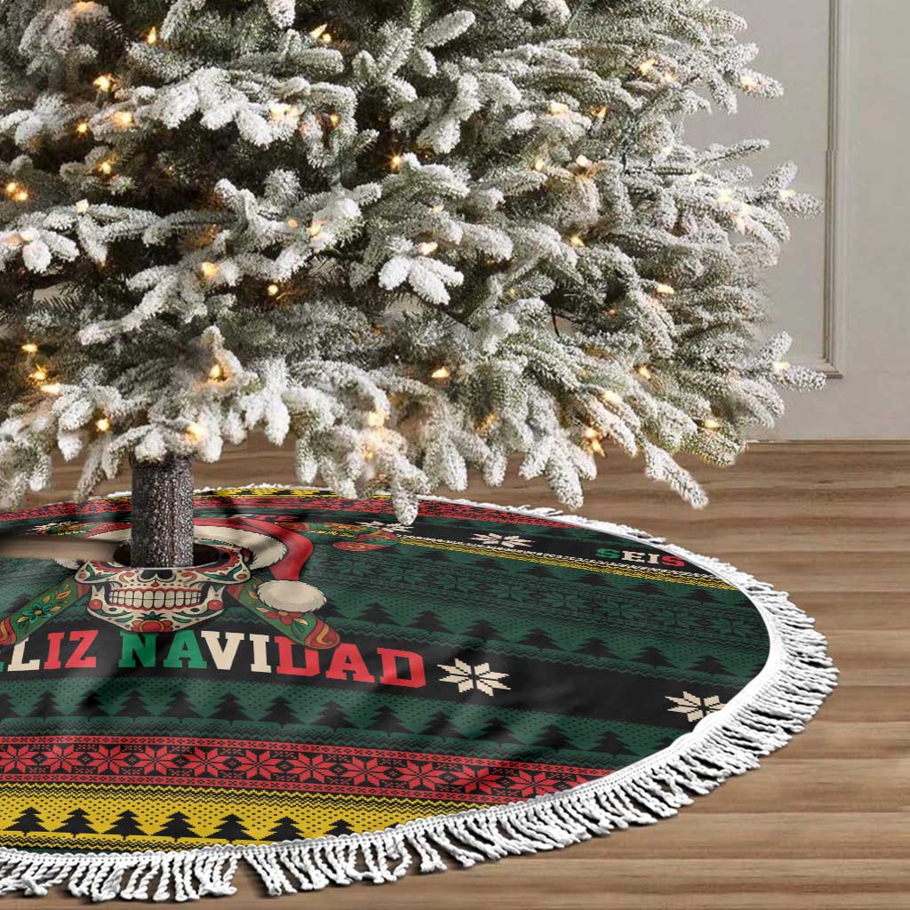 Mexican SEIS Siete 67 Meme Tree Skirt Feliz Navidad Mexico - Wonder Print Shop