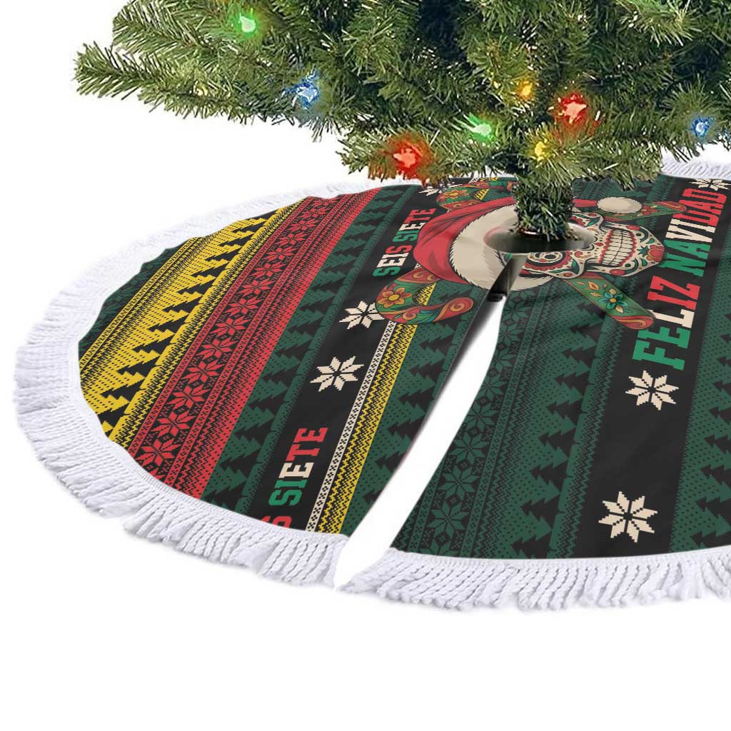 Mexican SEIS Siete 67 Meme Tree Skirt Feliz Navidad Mexico - Wonder Print Shop