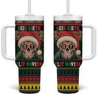 Mexican SEIS Siete 67 Meme Tumbler With Handle Feliz Navidad Mexico - Wonder Print Shop