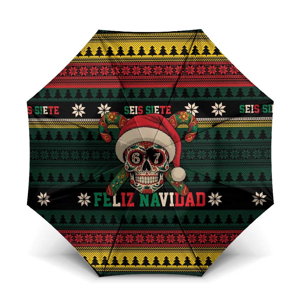 Mexican SEIS Siete 67 Meme Umbrella Feliz Navidad Mexico - Wonder Print Shop