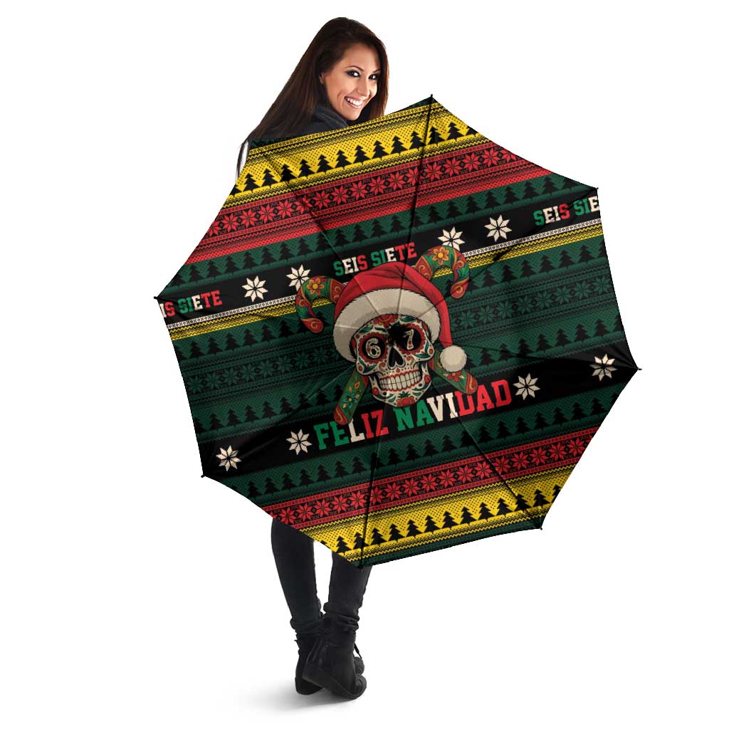 Mexican SEIS Siete 67 Meme Umbrella Feliz Navidad Mexico - Wonder Print Shop