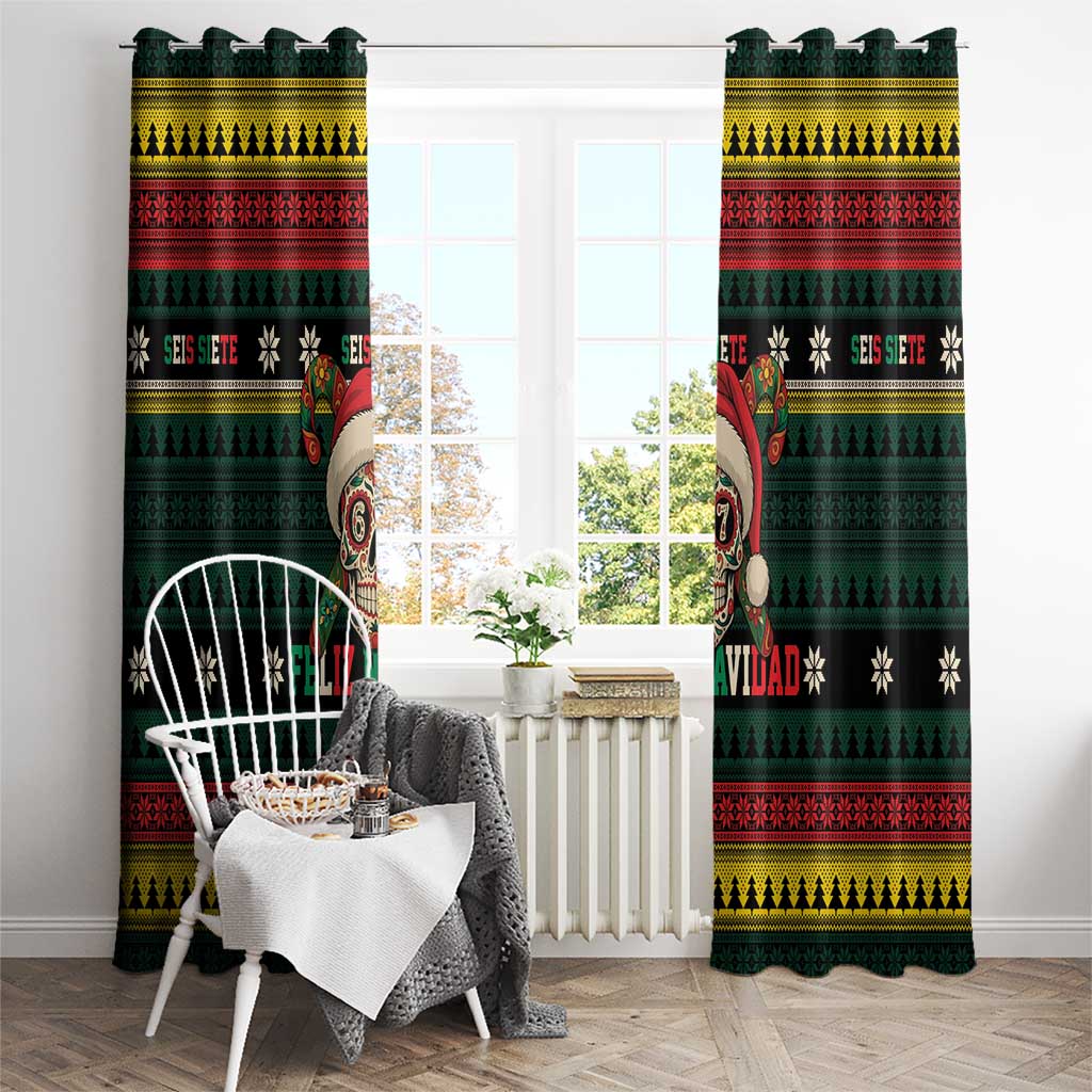 Mexican SEIS Siete 67 Meme Window Curtain Feliz Navidad Mexico - Wonder Print Shop