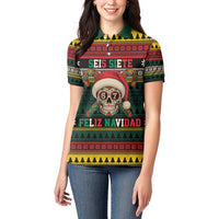 Mexican SEIS Siete 67 Meme Women Polo Shirt Feliz Navidad Mexico - Wonder Print Shop