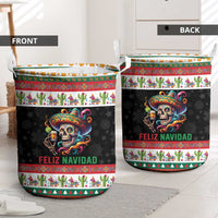 Mexican Sugar Skull Laundry Basket Feliz Navidad Mexico - Wonder Print Shop