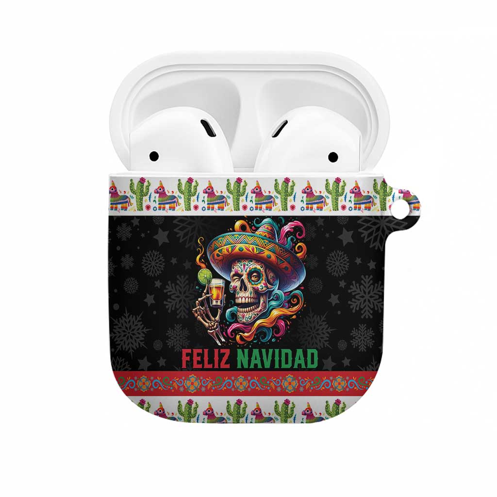 Mexican Sugar Skull AirPods Case Feliz Navidad Mexico - Wonder Print Shop