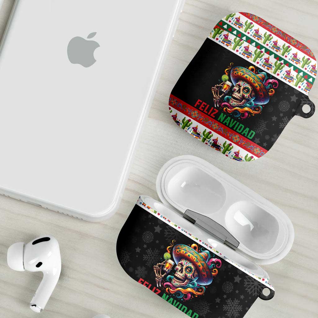 Mexican Sugar Skull AirPods Case Feliz Navidad Mexico - Wonder Print Shop
