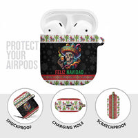 Mexican Sugar Skull AirPods Case Feliz Navidad Mexico - Wonder Print Shop