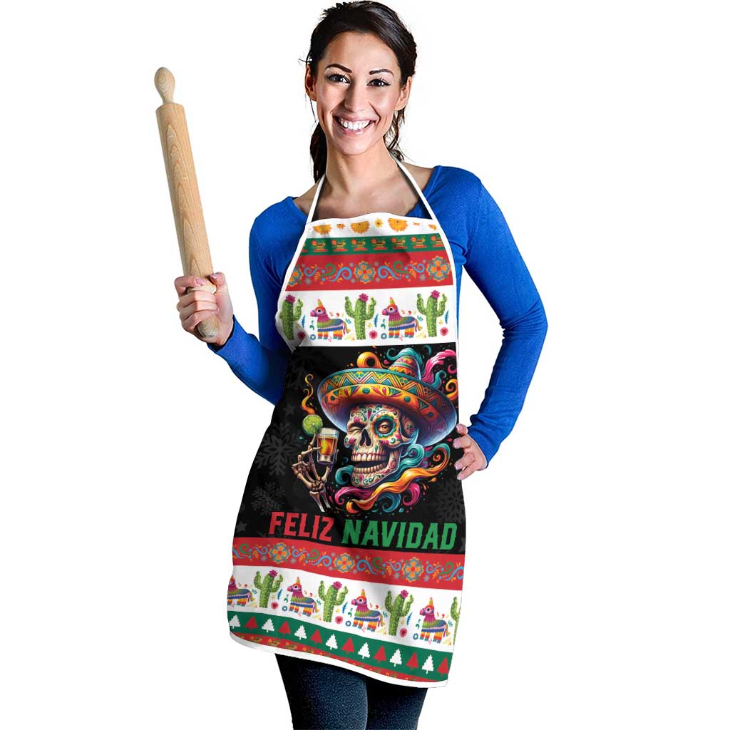 Mexican Sugar Skull Apron Feliz Navidad Mexico - Wonder Print Shop
