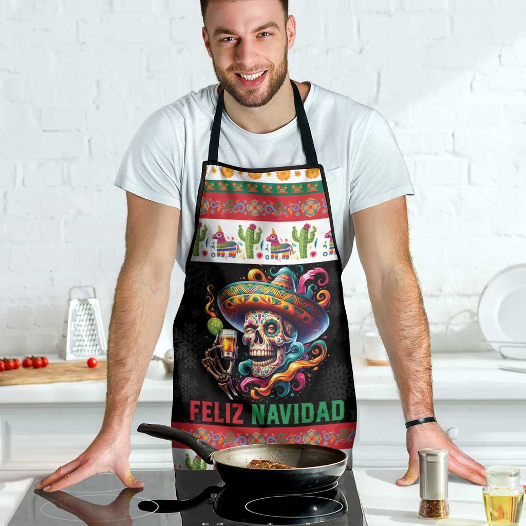 Mexican Sugar Skull Apron Feliz Navidad Mexico - Wonder Print Shop
