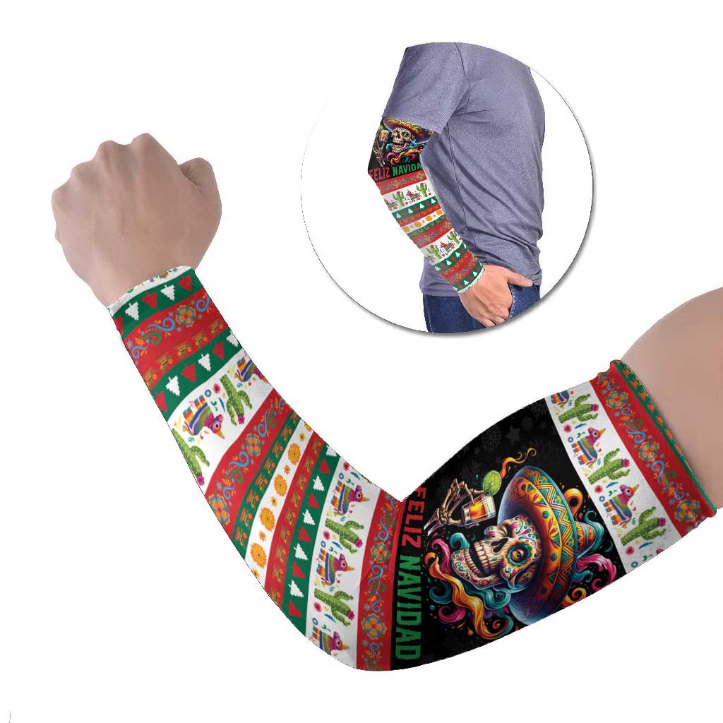 Mexican Sugar Skull Arm Sleeves Feliz Navidad Mexico - Wonder Print Shop