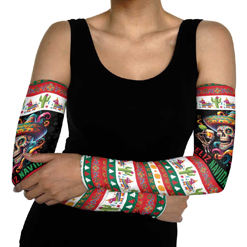 Mexican Sugar Skull Arm Sleeves Feliz Navidad Mexico - Wonder Print Shop