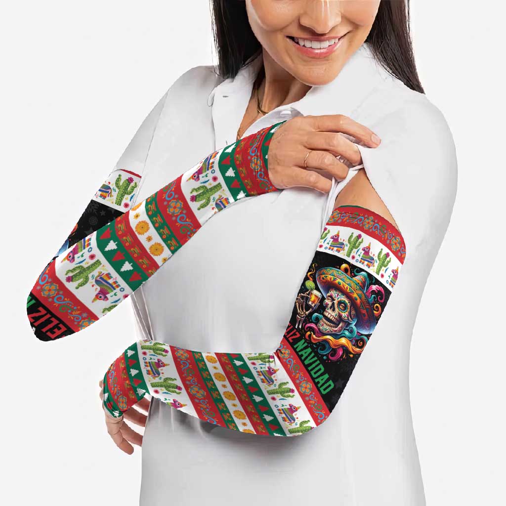 Mexican Sugar Skull Arm Sleeves Feliz Navidad Mexico - Wonder Print Shop