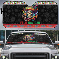 Mexican Sugar Skull Auto Sun Shade Feliz Navidad Mexico - Wonder Print Shop