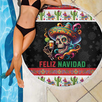 Mexican Sugar Skull Beach Blanket Feliz Navidad Mexico - Wonder Print Shop