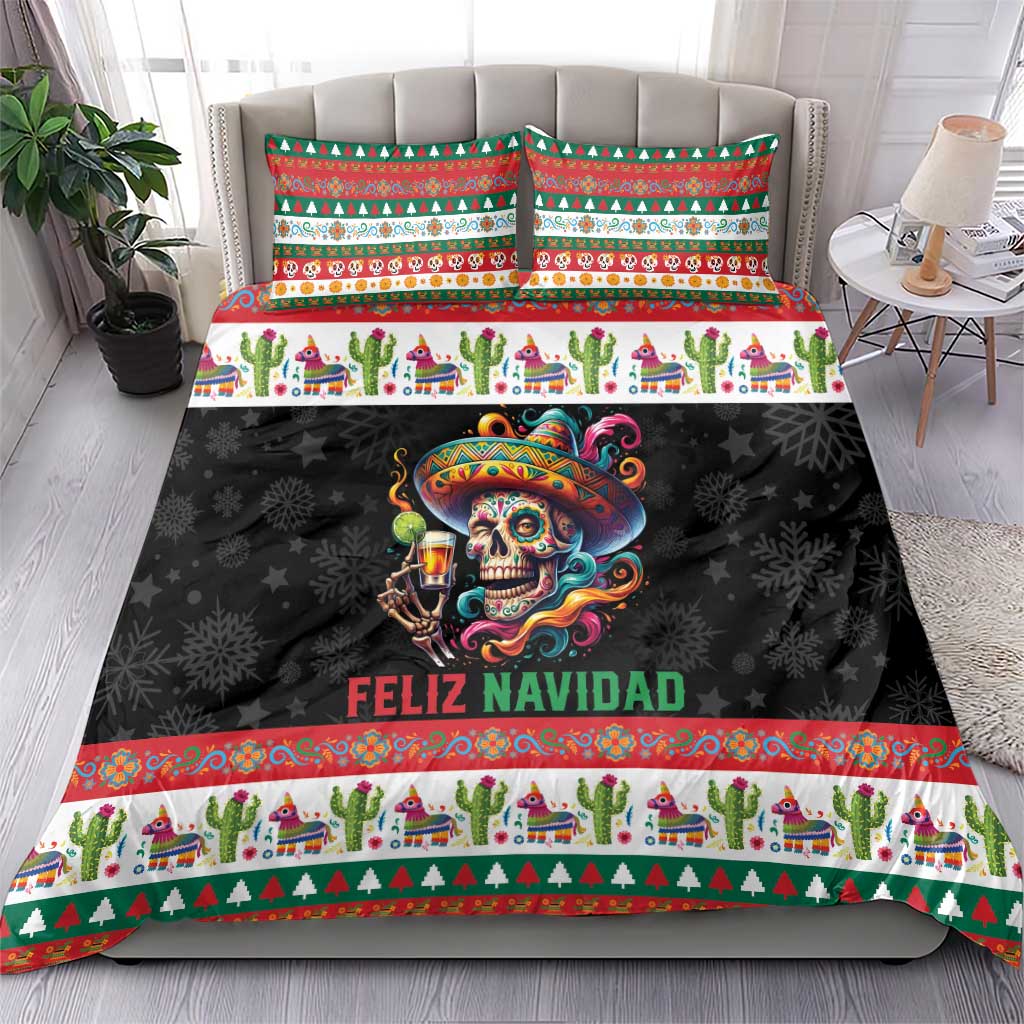 Mexican Sugar Skull Bedding Set Feliz Navidad Mexico - Wonder Print Shop