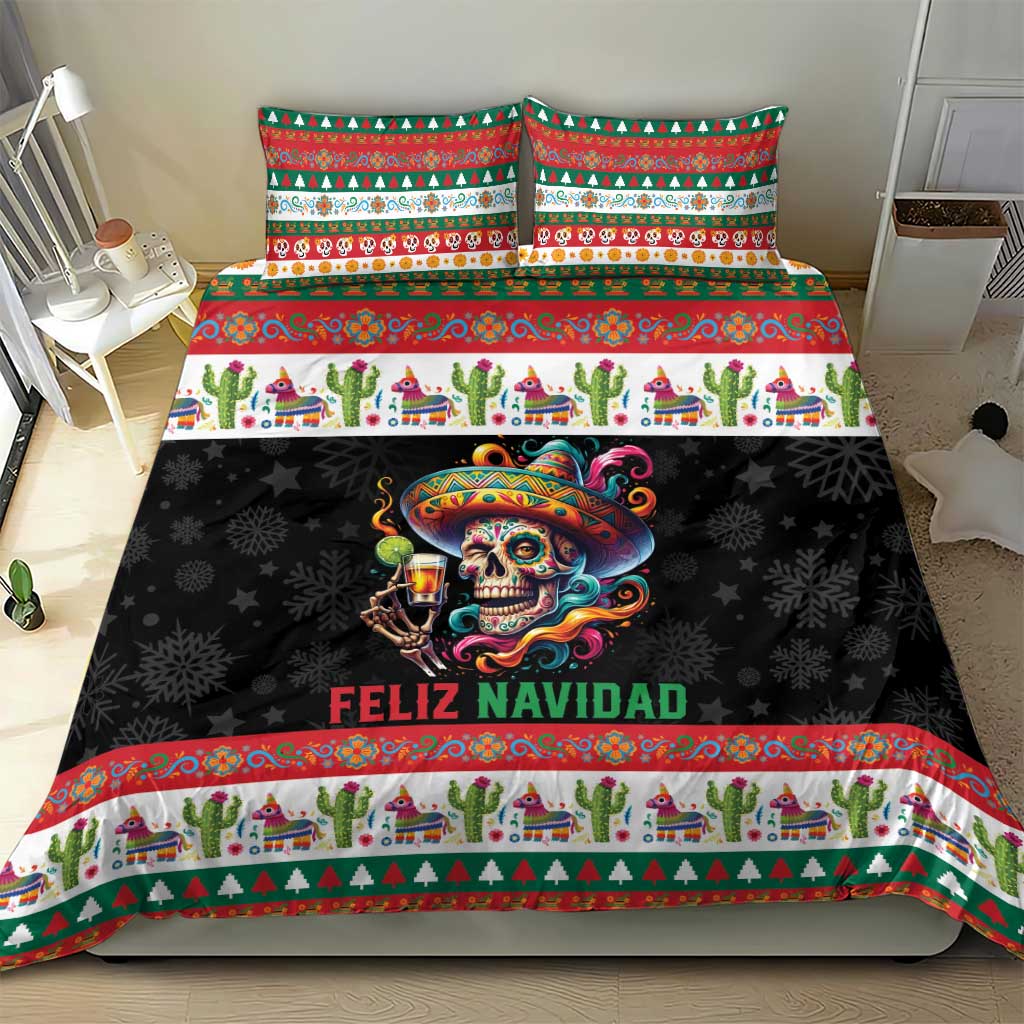 Mexican Sugar Skull Bedding Set Feliz Navidad Mexico - Wonder Print Shop