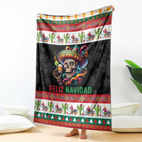 Mexican Sugar Skull Blanket Feliz Navidad Mexico - Wonder Print Shop