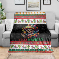 Mexican Sugar Skull Blanket Feliz Navidad Mexico - Wonder Print Shop