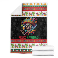 Mexican Sugar Skull Blanket Feliz Navidad Mexico - Wonder Print Shop