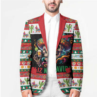 Mexican Sugar Skull Blazer Feliz Navidad Mexico - Wonder Print Shop