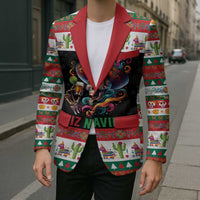 Mexican Sugar Skull Blazer Feliz Navidad Mexico - Wonder Print Shop