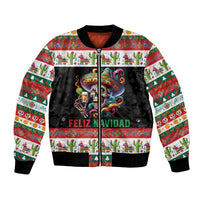 Mexican Sugar Skull Bomber Jacket Feliz Navidad Mexico - Wonder Print Shop