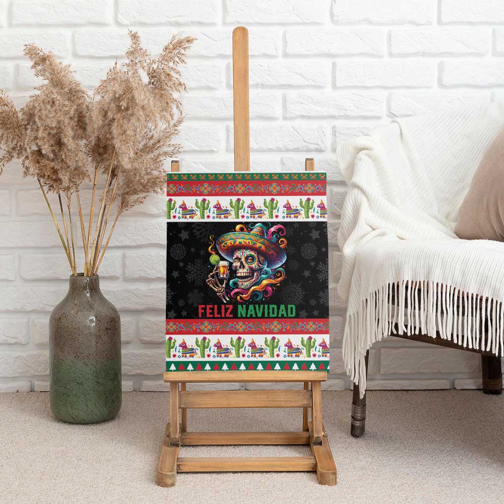 Mexican Sugar Skull Canvas Wall Art Feliz Navidad Mexico - Wonder Print Shop
