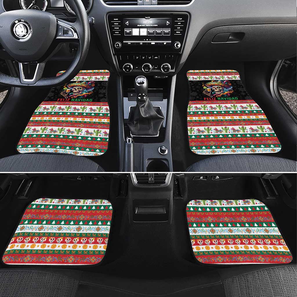Mexican Sugar Skull Car Mats Feliz Navidad Mexico - Wonder Print Shop