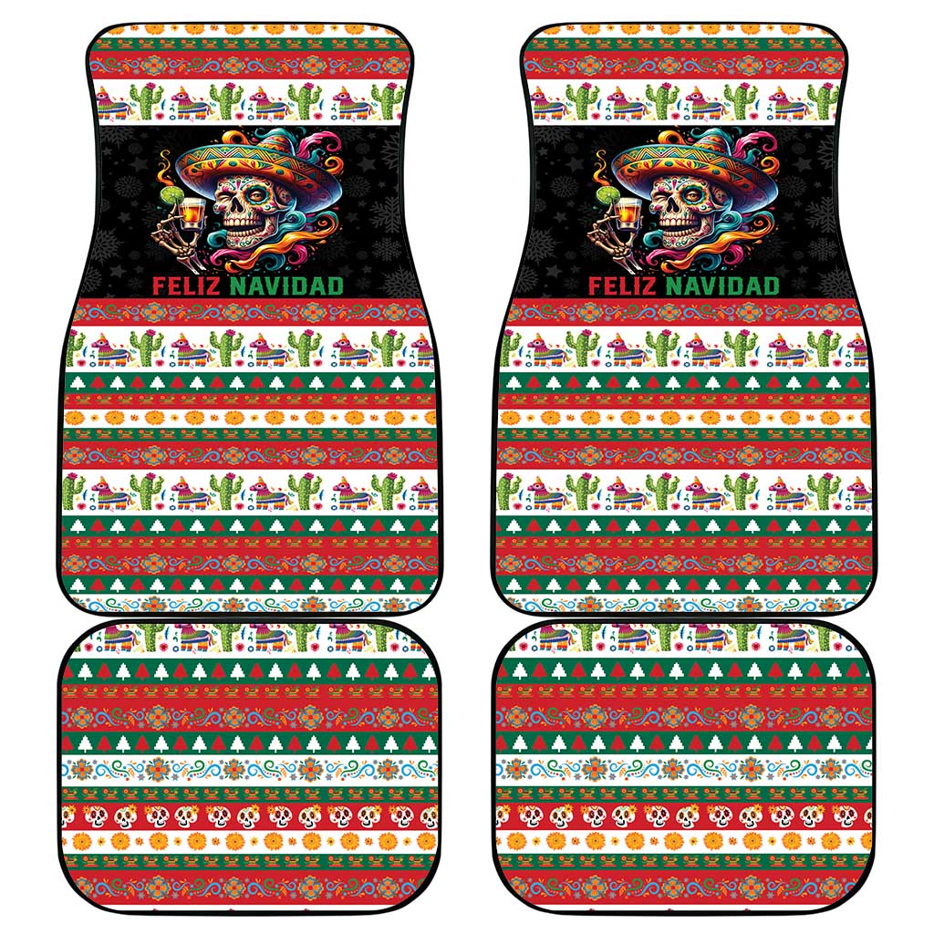 Mexican Sugar Skull Car Mats Feliz Navidad Mexico - Wonder Print Shop