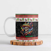 Mexican Sugar Skull Ceramic Mug Feliz Navidad Mexico - Wonder Print Shop