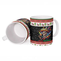 Mexican Sugar Skull Ceramic Mug Feliz Navidad Mexico - Wonder Print Shop