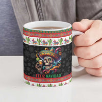 Mexican Sugar Skull Ceramic Mug Feliz Navidad Mexico - Wonder Print Shop