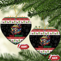 Mexican Sugar Skull Ceramic Ornament Feliz Navidad Mexico - Wonder Print Shop