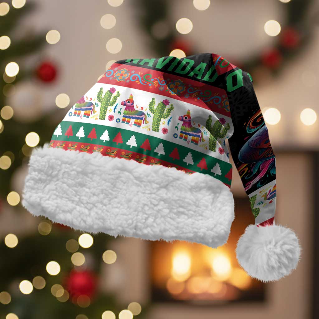 Mexican Sugar Skull Christmas Santa Hat Feliz Navidad Mexico - Wonder Print Shop