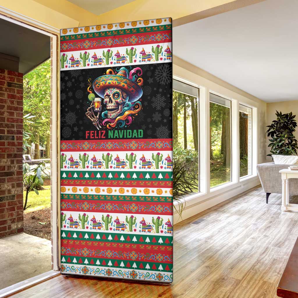 Mexican Sugar Skull Door Cover Feliz Navidad Mexico - Wonder Print Shop