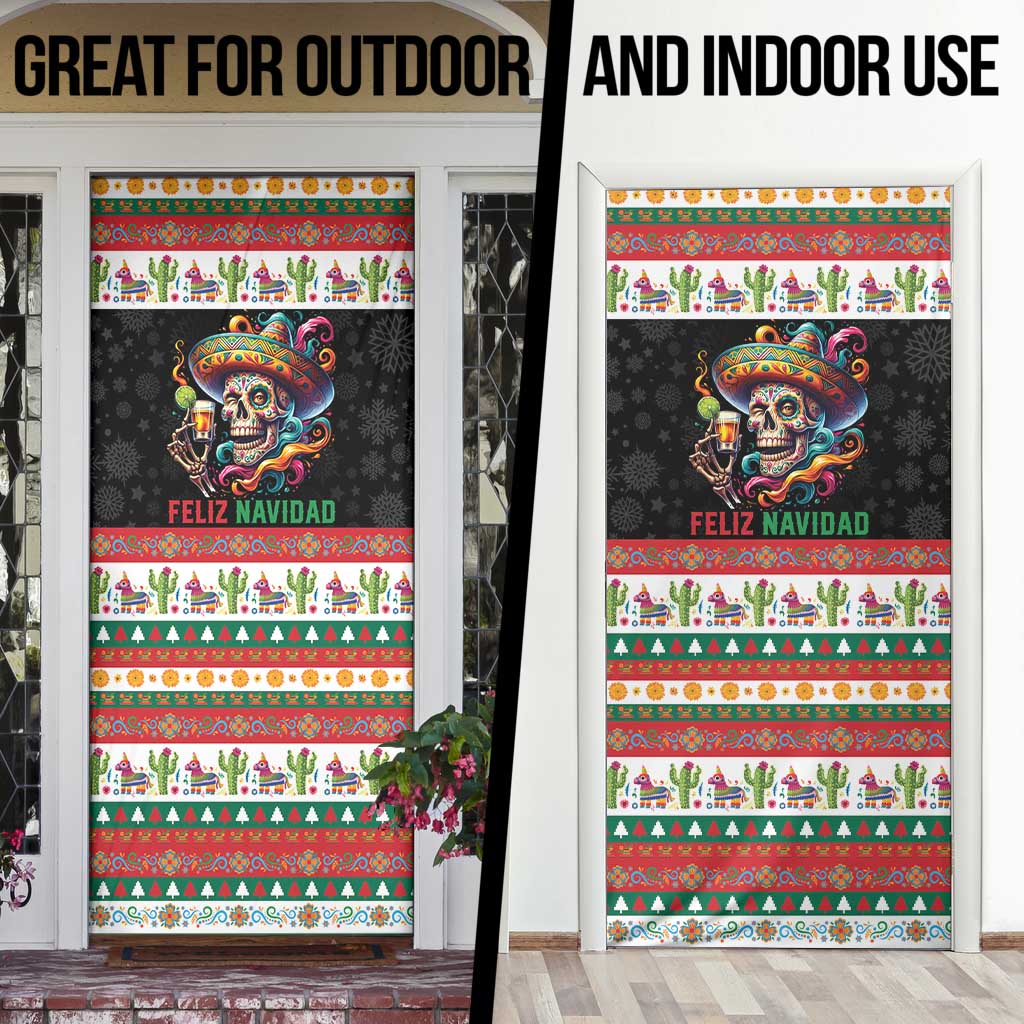 Mexican Sugar Skull Door Cover Feliz Navidad Mexico - Wonder Print Shop