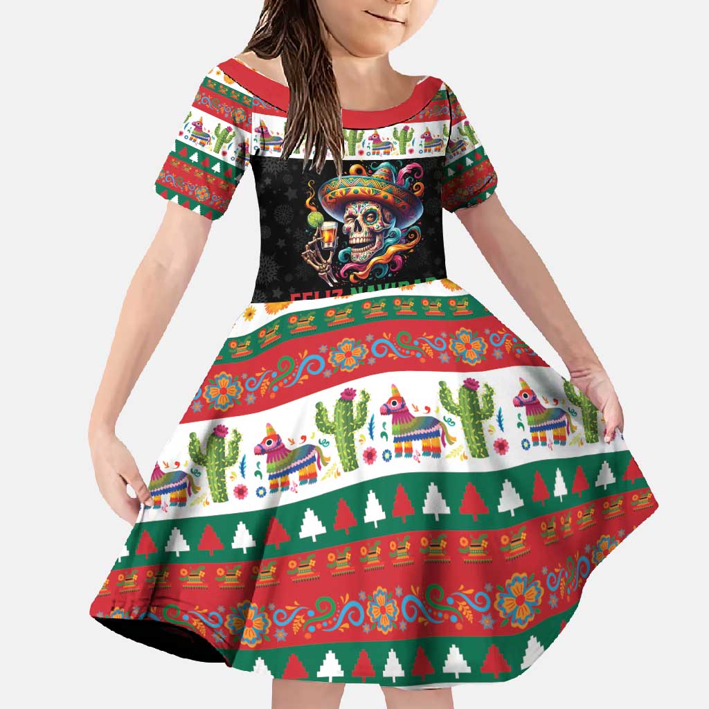 Mexican Sugar Skull Family Matching Mermaid Dress and Hawaiian Shirt Feliz Navidad Mexico - Wonder Print Shop