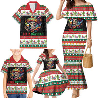 Mexican Sugar Skull Family Matching Mermaid Dress and Hawaiian Shirt Feliz Navidad Mexico - Wonder Print Shop