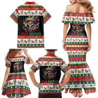 Mexican Sugar Skull Family Matching Mermaid Dress and Hawaiian Shirt Feliz Navidad Mexico - Wonder Print Shop
