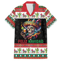 Mexican Sugar Skull Family Matching Off The Shoulder Long Sleeve Dress and Hawaiian Shirt Feliz Navidad Mexico - Wonder Print Shop