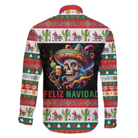 Mexican Sugar Skull Family Matching Off The Shoulder Long Sleeve Dress and Hawaiian Shirt Feliz Navidad Mexico - Wonder Print Shop
