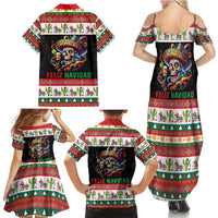 Mexican Sugar Skull Family Matching Summer Maxi Dress and Hawaiian Shirt Feliz Navidad Mexico - Wonder Print Shop