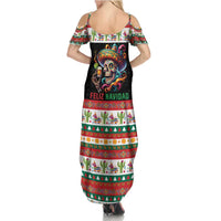 Mexican Sugar Skull Family Matching Summer Maxi Dress and Hawaiian Shirt Feliz Navidad Mexico - Wonder Print Shop