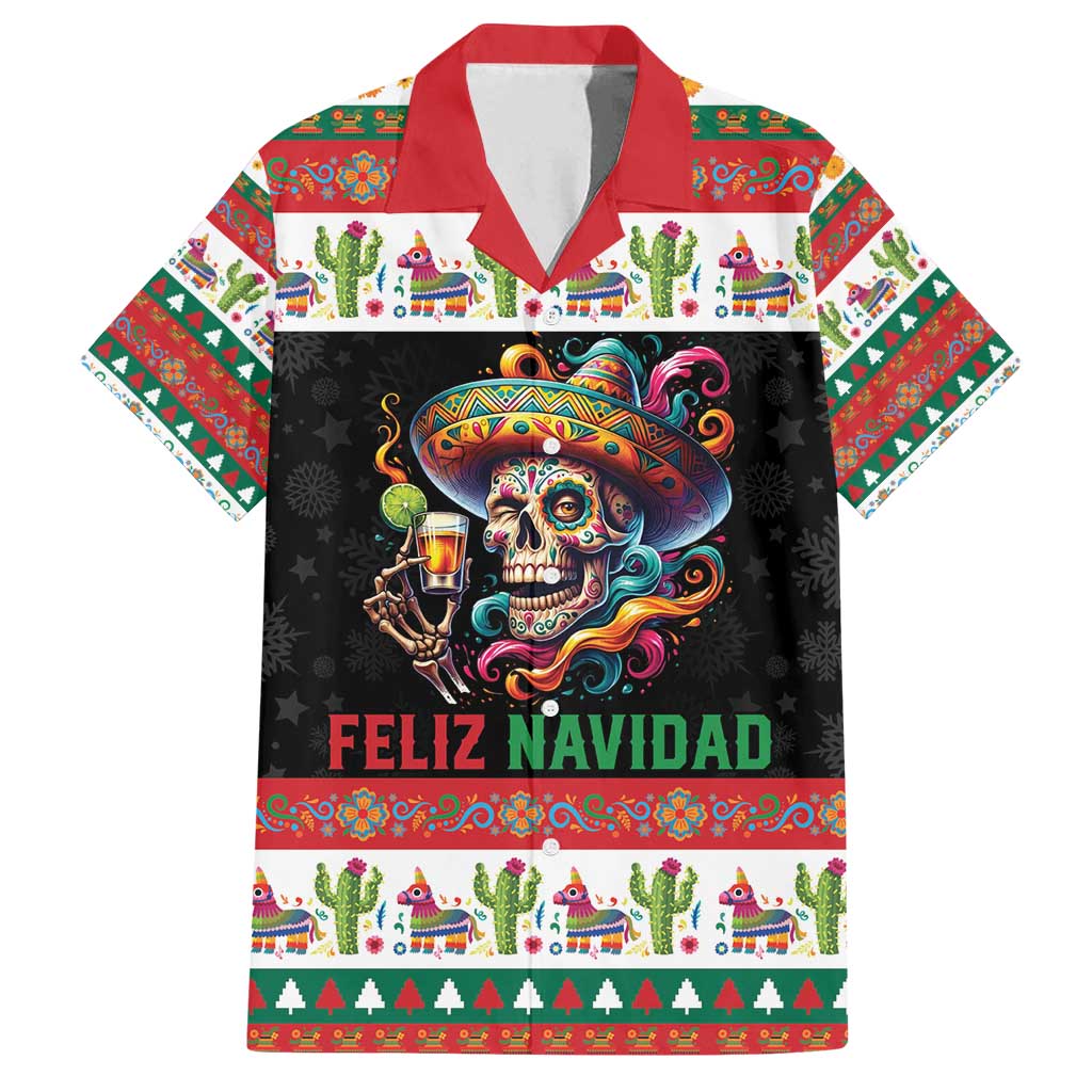 Mexican Sugar Skull Family Matching Tank Maxi Dress and Hawaiian Shirt Feliz Navidad Mexico - Wonder Print Shop