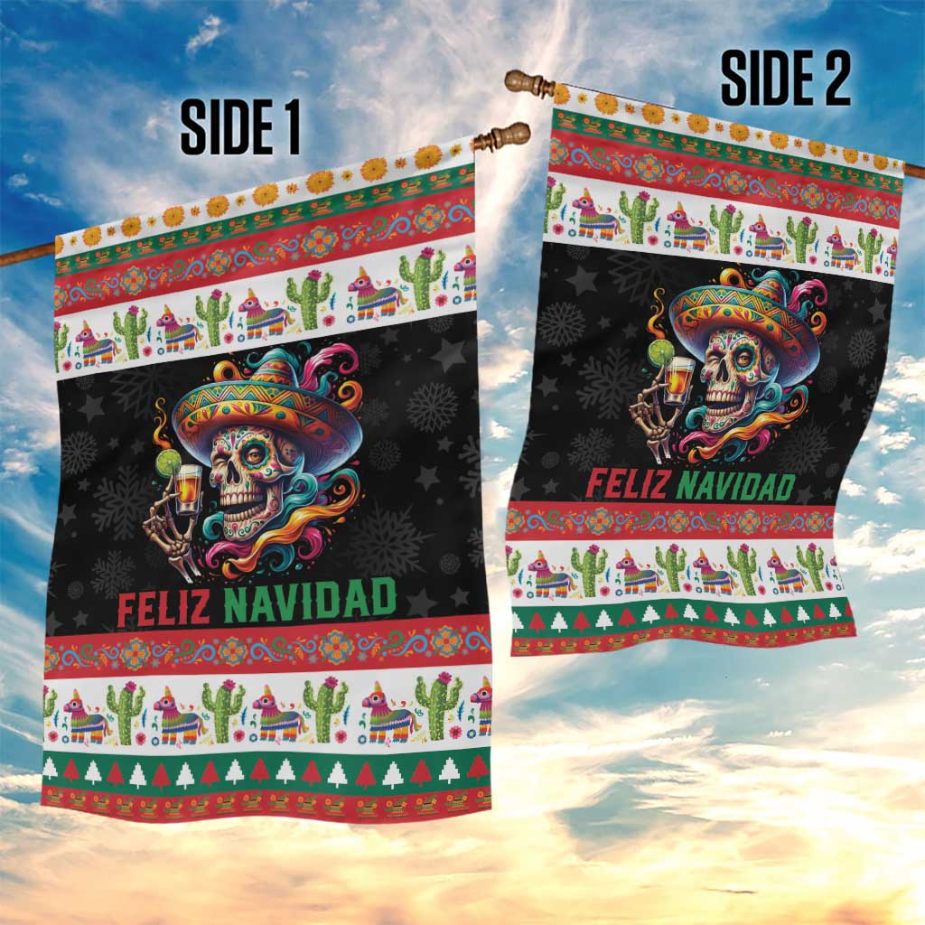 Mexican Sugar Skull Garden Flag Feliz Navidad Mexico - Wonder Print Shop
