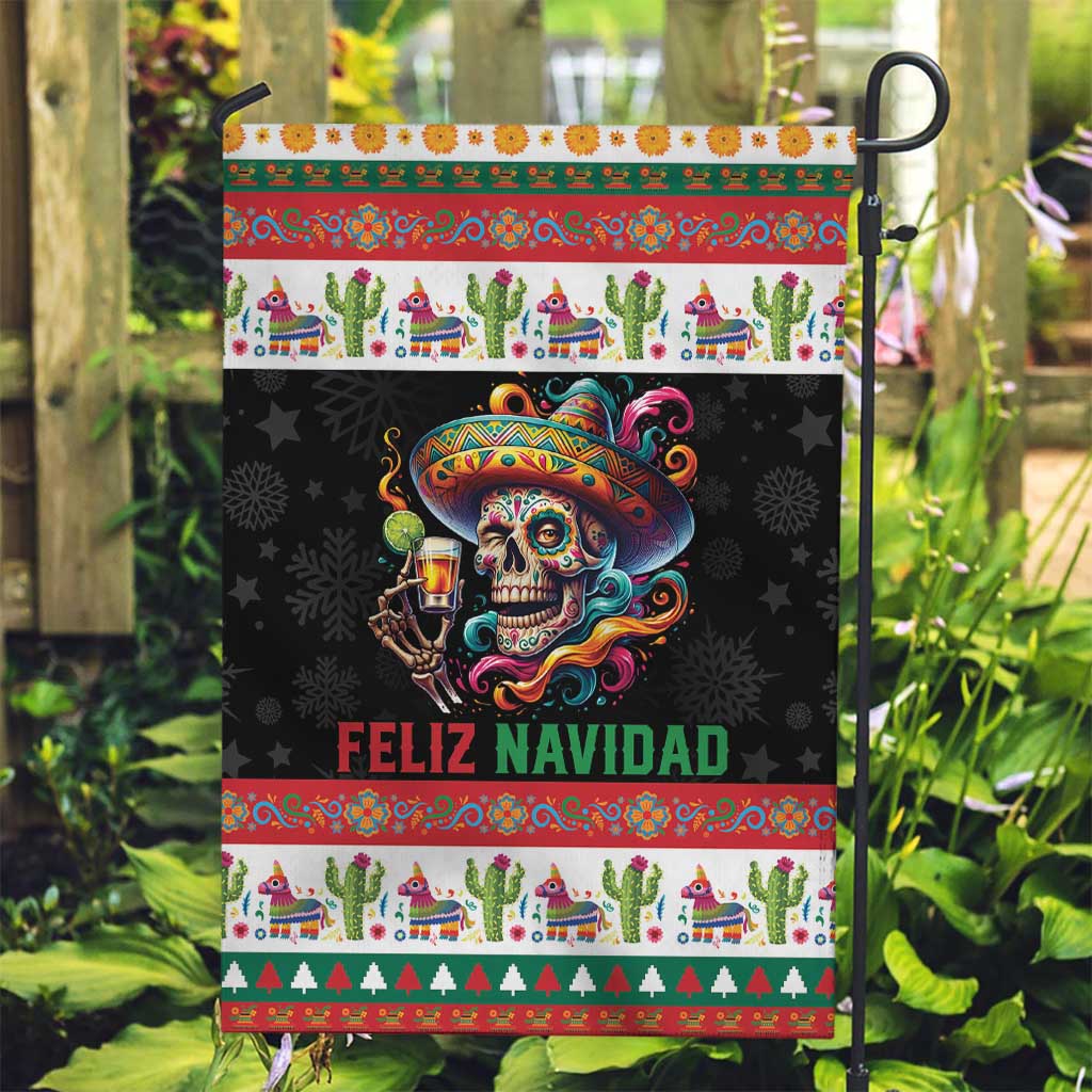 Mexican Sugar Skull Garden Flag Feliz Navidad Mexico - Wonder Print Shop