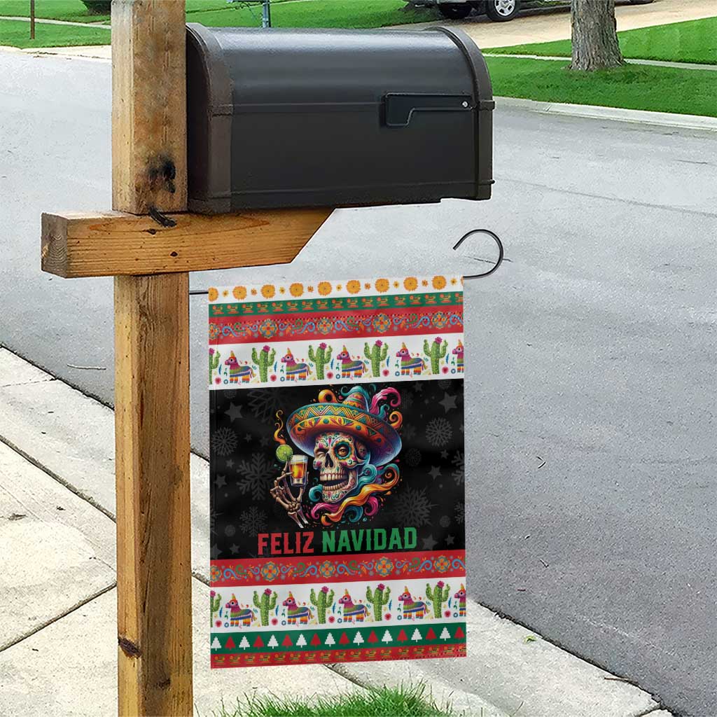 Mexican Sugar Skull Garden Flag Feliz Navidad Mexico - Wonder Print Shop