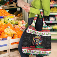Mexican Sugar Skull Grocery Bag Feliz Navidad Mexico - Wonder Print Shop