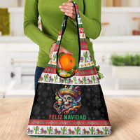 Mexican Sugar Skull Grocery Bag Feliz Navidad Mexico - Wonder Print Shop