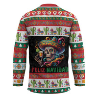 Mexican Sugar Skull Hockey Jersey Feliz Navidad Mexico - Wonder Print Shop